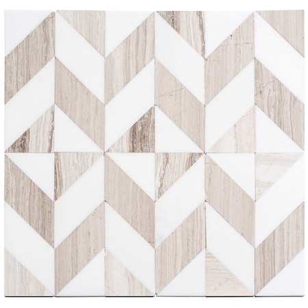Andova Tiles ANDOVA TILES Livmor Marble Chevron Mosaic Tile ANDLIV179